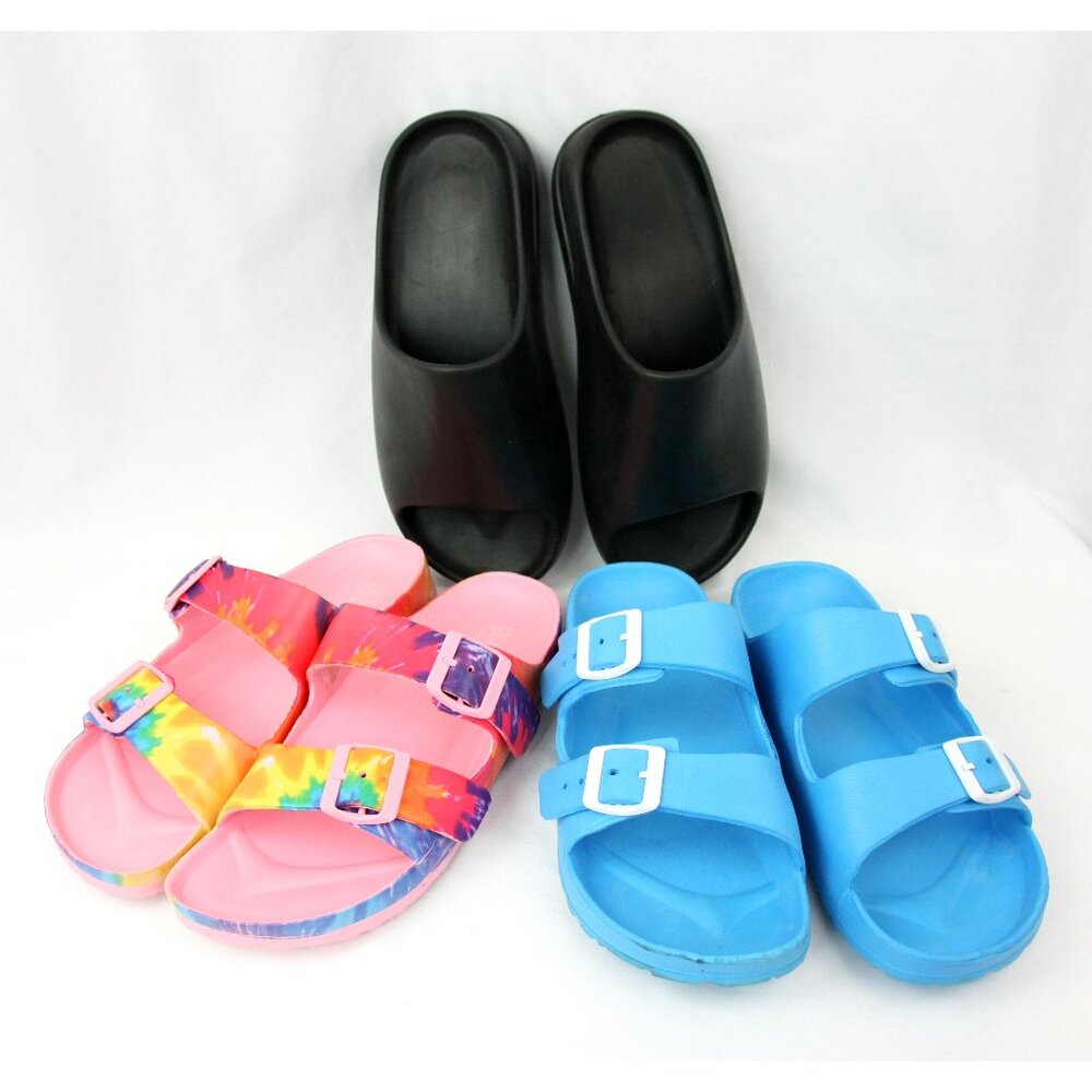 Colorful Lot Ocean Coast Foam Rubber Flats Sport Sandals Slip Ons 9